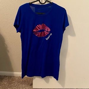 ❤️❤️ Bebe Blue Kiss Lips T Shirt